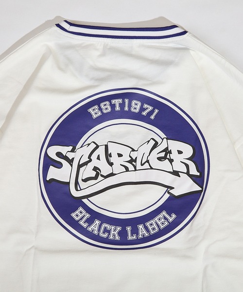 STARTER BLACK LABEL(スターターブラックレーベル)の「STARTER BLACK LABEL 衿リブライン サークルロゴ ロンT(Tシャツ/カットソー・メンズ・ブラック/ホワイト・M/L/XL)」の7枚目の写真