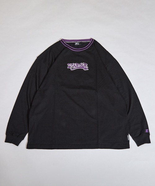 STARTER BLACK LABEL(スターターブラックレーベル)の「STARTER BLACK LABEL 衿リブライン サークルロゴ ロンT(Tシャツ/カットソー・メンズ・ブラック/ホワイト・M/L/XL)」の13枚目の写真