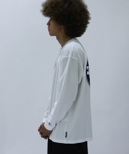 STARTER BLACK LABEL(スターターブラックレーベル)の「STARTER BLACK LABEL 衿リブライン サークルロゴ ロンT(Tシャツ/カットソー・メンズ・ブラック/ホワイト・M/L/XL)」の22枚目の写真