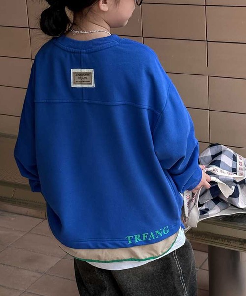 aimoha(アイモハ)の「【aimoha-KIDS-】子供服 ビッグシルエット両脇ポケット付け 長袖Tシャツ(Tシャツ/カットソー・キッズ・ブルー/グレー/ホワイト・140/120/160/130/150/110)」の3枚目の写真