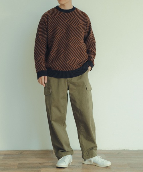 ITEMS URBANRESEARCH（アイテムズ アーバンリサーチ）の「マシンウォッシャブル バイヤスジオメ ニット（ニット/セーター・メンズ・ブラック/ブラウン/イエロー・LARGE/MEDIUM）」の20枚目の写真