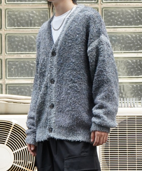 Confirm（コンファーム）の「レトロライク ビッグシルエット グラデーションブークレ ボリューム ニットカーディガン 【Confirm】（カーディガン/ボレロ・メンズ・その他/ブラック/ブルー・M/L）」の19枚目の写真