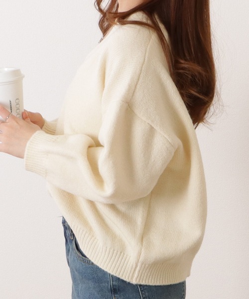 Lace Ladies(レースレディース)の「ソフトタッチ深Vネック長袖ニットプルオーバー(ニット/セーター・レディース・ベージュ/アイボリー/グレー/ブラック・S/FREE)」の9枚目の写真