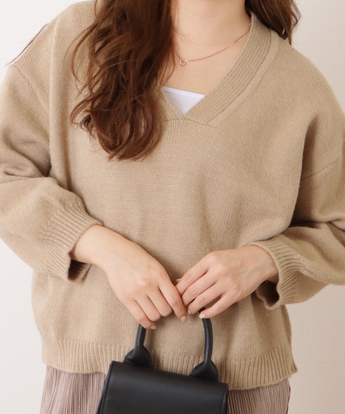 Lace Ladies(レースレディース)の「ソフトタッチ深Vネック長袖ニットプルオーバー(ニット/セーター・レディース・ベージュ/アイボリー/グレー/ブラック・S/FREE)」の20枚目の写真