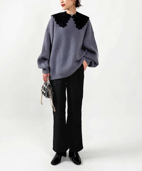 PICCIN（ピッチン）の「【WEB限定】ふくれジャガードイージーパンツ（セットアップ可能）（その他パンツ・レディース・ブラック・M）」の15枚目の写真
