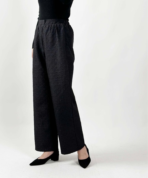 PICCIN（ピッチン）の「【WEB限定】ふくれジャガードイージーパンツ（セットアップ可能）（その他パンツ・レディース・ブラック・M）」の3枚目の写真