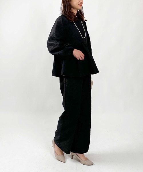 PICCIN（ピッチン）の「【WEB限定】ふくれジャガードイージーパンツ（セットアップ可能）（その他パンツ・レディース・ブラック・M）」の19枚目の写真