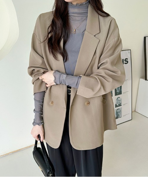 COCOMOMO(ココモモ)の「裏起毛シアートップス ハイネック シアートップス メローフリル 裏起毛 長袖 シアー シースルー トップス レイヤードインナー 秋服 冬服(Tシャツ/カットソー・レディース・ブラウン/ネイビー/ホワイト/ブラック/グレー・FREE)」の19枚目の写真