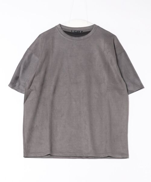 B.I.D.(ビーアイディー)の「サマースエードビッグシルエットTシャツ(Tシャツ/カットソー・レディース・グレー/モカ・MEDIUM)」の1枚目の写真