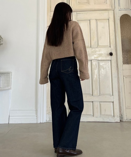 LANTINAM（ランティナム）の「ハイライズストレートジーンズ（デニムパンツ・レディース・インディゴブルー・S/M）」の12枚目の写真