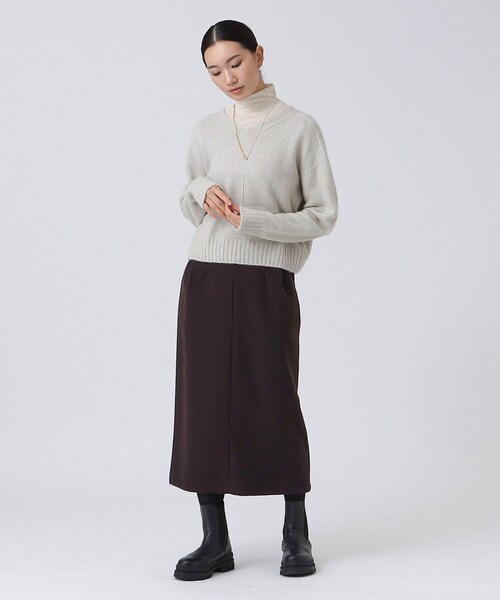 GALLEST（ギャレスト）の「メルトンストレートスカート（スカート・レディース・ナチュラル/ダークブラウン/ブルー系その他・40/36/38/05）」の5枚目の写真