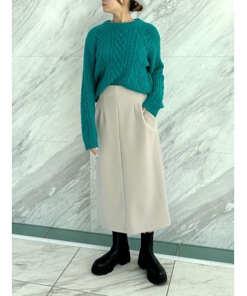 GALLEST（ギャレスト）の「メルトンストレートスカート（スカート・レディース・ナチュラル/ダークブラウン/ブルー系その他・40/36/38/05）」の2枚目の写真