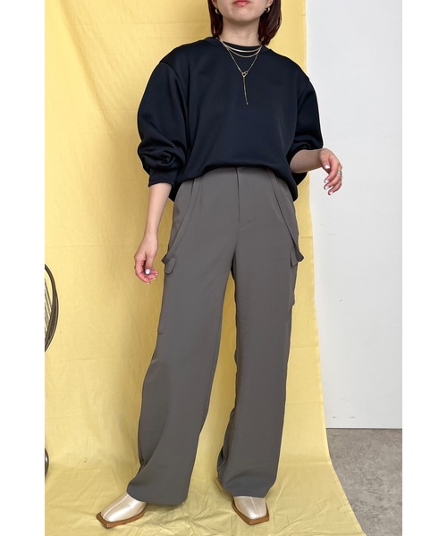 palm RICHE(ポームリシュ)の「バックフリルポンチTOPS(Tシャツ/カットソー・レディース・ライトパープル/ブラック/ホワイト・M)」の14枚目の写真