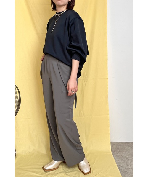 palm RICHE(ポームリシュ)の「バックフリルポンチTOPS(Tシャツ/カットソー・レディース・ライトパープル/ブラック/ホワイト・M)」の16枚目の写真