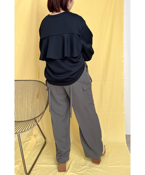 palm RICHE(ポームリシュ)の「バックフリルポンチTOPS(Tシャツ/カットソー・レディース・ライトパープル/ブラック/ホワイト・M)」の19枚目の写真