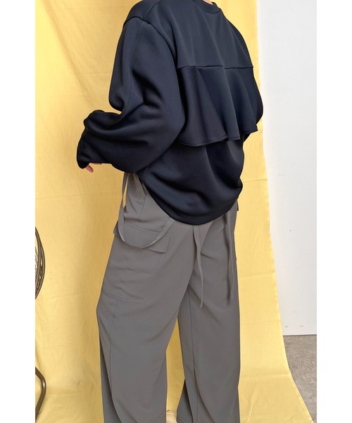 palm RICHE(ポームリシュ)の「バックフリルポンチTOPS(Tシャツ/カットソー・レディース・ライトパープル/ブラック/ホワイト・M)」の18枚目の写真