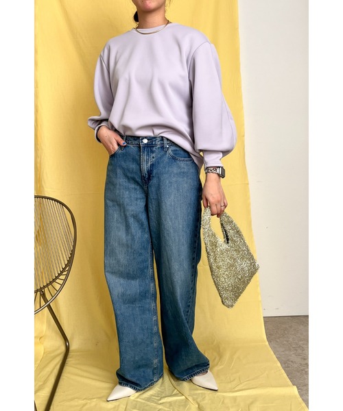 palm RICHE(ポームリシュ)の「バックフリルポンチTOPS(Tシャツ/カットソー・レディース・ライトパープル/ブラック/ホワイト・M)」の22枚目の写真