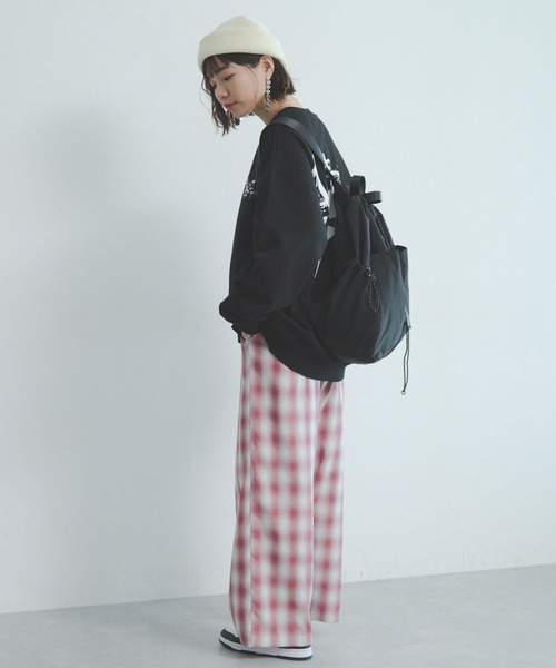 RAGEBLUE（レイジブルー）の「チェック柄ルーズワイドレッグパンツ（スラックス・レディース・ブルー系/レッド系・FREE）」の21枚目の写真