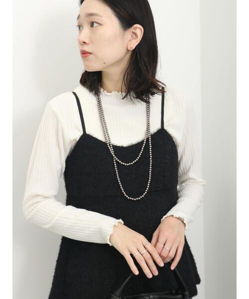 Samansa Mos2 blue（サマンサモスモスブルー）の「◎前後2WAYフェザーキャミビスチェ（シャツ/ブラウス・レディース・ブラック/ブラウン/グレー・F）」の2枚目の写真