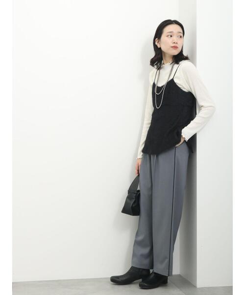 Samansa Mos2 blue（サマンサモスモスブルー）の「◎前後2WAYフェザーキャミビスチェ（シャツ/ブラウス・レディース・ブラック/ブラウン/グレー・F）」の9枚目の写真