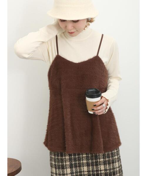 Samansa Mos2 blue（サマンサモスモスブルー）の「◎前後2WAYフェザーキャミビスチェ（シャツ/ブラウス・レディース・ブラック/ブラウン/グレー・F）」の15枚目の写真