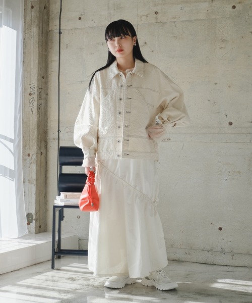 Kastane（カスタネ）の「【2024SSアイテム/2サイズ展開/肩紐調節可能】ナイロンボリュームマルチワンピース（ワンピース・レディース・ホワイト/ミント/ブラック・1/0）」の18枚目の写真