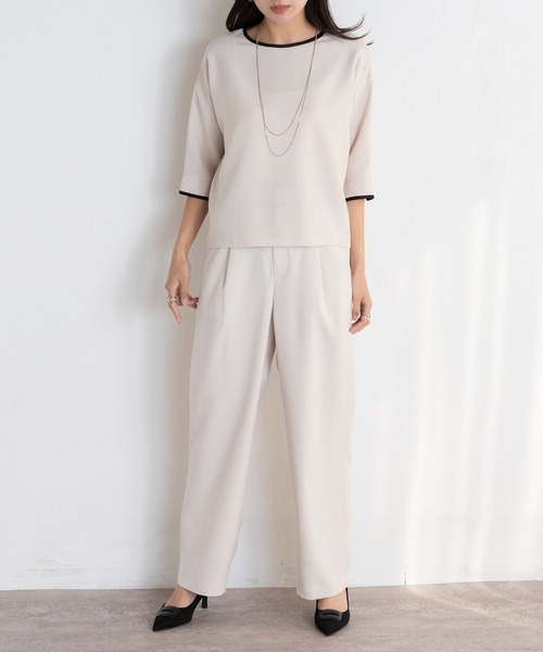 EUCLAID(エウクレイド)の「リネンライクワイドパンツ(その他パンツ・レディース・ネイビー/ライトベージュ・40/38/36)」の3枚目の写真