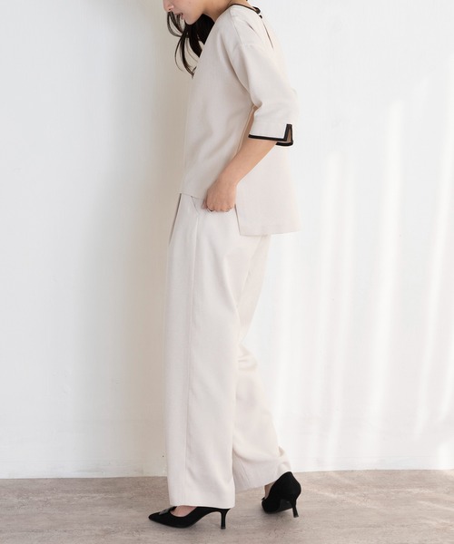 EUCLAID(エウクレイド)の「リネンライクワイドパンツ(その他パンツ・レディース・ネイビー/ライトベージュ・40/38/36)」の6枚目の写真