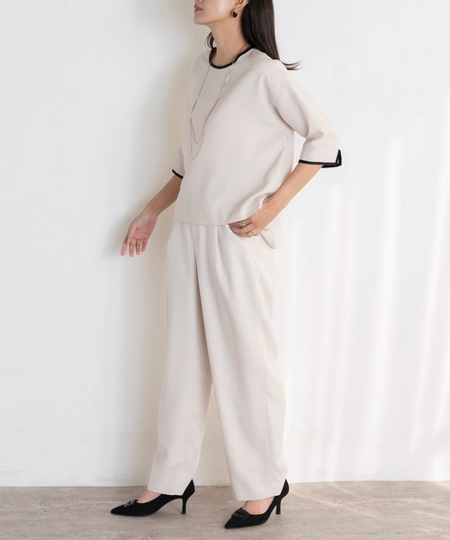 EUCLAID(エウクレイド)の「リネンライクワイドパンツ(その他パンツ・レディース・ネイビー/ライトベージュ・40/38/36)」の7枚目の写真