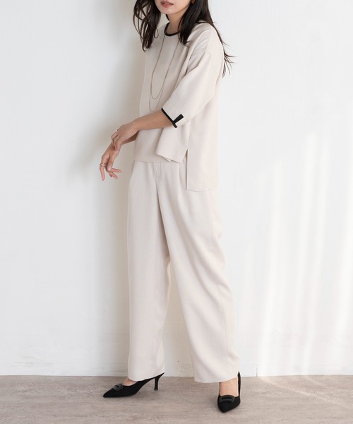 EUCLAID(エウクレイド)の「リネンライクワイドパンツ(その他パンツ・レディース・ネイビー/ライトベージュ・40/38/36)」の8枚目の写真