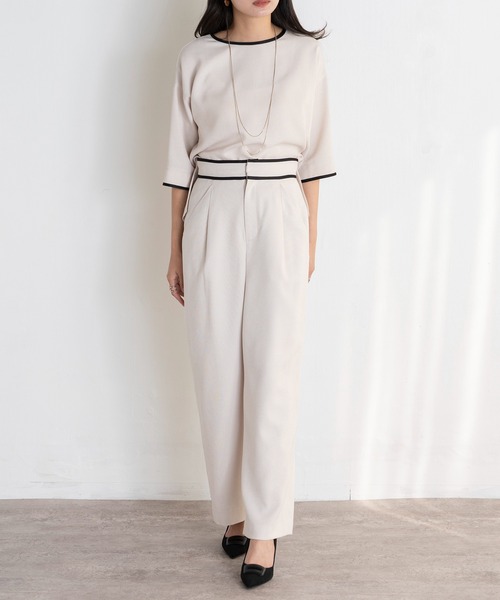 EUCLAID(エウクレイド)の「リネンライクワイドパンツ(その他パンツ・レディース・ネイビー/ライトベージュ・40/38/36)」の9枚目の写真