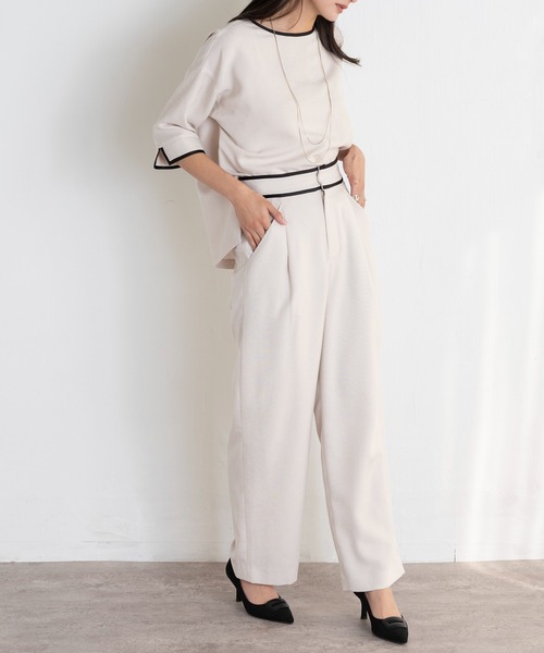 EUCLAID(エウクレイド)の「リネンライクワイドパンツ(その他パンツ・レディース・ネイビー/ライトベージュ・40/38/36)」の11枚目の写真