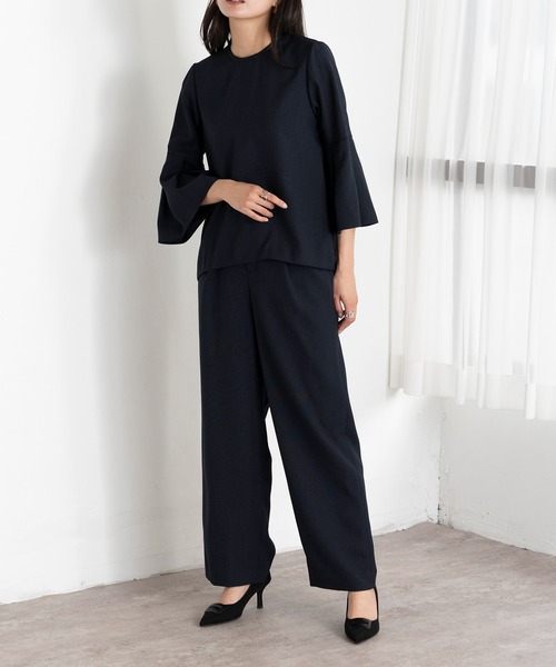 EUCLAID(エウクレイド)の「リネンライクワイドパンツ(その他パンツ・レディース・ネイビー/ライトベージュ・40/38/36)」の15枚目の写真