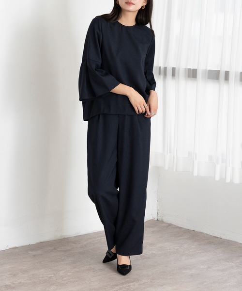 EUCLAID(エウクレイド)の「リネンライクワイドパンツ(その他パンツ・レディース・ネイビー/ライトベージュ・40/38/36)」の17枚目の写真