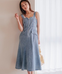 mysty woman | フロントZIPデニムジャンスカ　996665(ジャンパースカート)