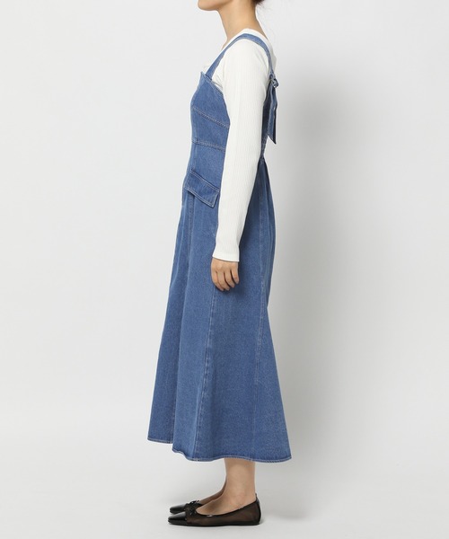 mysty woman（ミスティウーマン）の「フロントZIPデニムジャンスカ　996665（ジャンパースカート・レディース・ブラック/ライトブルー/ブルー・FREE）」の7枚目の写真