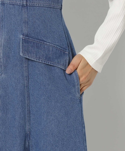 mysty woman（ミスティウーマン）の「フロントZIPデニムジャンスカ　996665（ジャンパースカート・レディース・ブラック/ライトブルー/ブルー・FREE）」の16枚目の写真