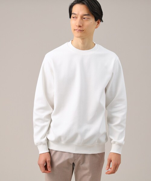 TAKEO KIKUCHI(タケオキクチ)の「◆【抗菌防臭】クロスウィーブ カットソー(スウェット・メンズ・ホワイト/ライトグレー/ブルー系その他/ライトブルー・02/01/03/04)」の2枚目の写真
