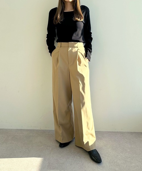 N.O.R.C(ノーク)の「テレコボートネックプルオーバー(Tシャツ/カットソー・レディース・オフホワイト/ブラック・フリー)」の3枚目の写真