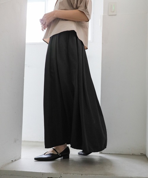 select MOCA(セレクトモカ)の「タックマキシフレアスカート(スカート・レディース・ベージュ/ブラック/ライトグレー・FREE)」の16枚目の写真