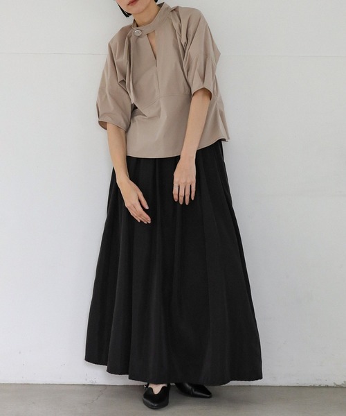 select MOCA(セレクトモカ)の「タックマキシフレアスカート(スカート・レディース・ベージュ/ブラック/ライトグレー・FREE)」の18枚目の写真