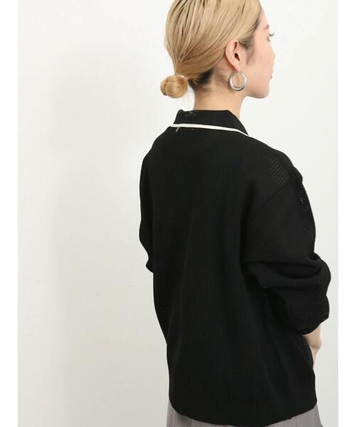 Samansa Mos2 blue(サマンサモスモスブルー)の「衿付ジップニットカーディガン(カーディガン/ボレロ・レディース・ブラック/ブルー/キナリ・F)」の15枚目の写真