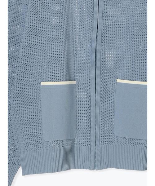 Samansa Mos2 blue(サマンサモスモスブルー)の「衿付ジップニットカーディガン(カーディガン/ボレロ・レディース・ブラック/ブルー/キナリ・F)」の14枚目の写真
