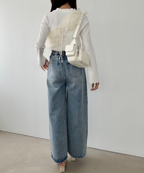 OLIVE des OLIVE(オリーブデオリーブ)の「フリルチュールマルチウェイビスチェ 1041040050(キャミソール・レディース・チャコールグレー/ブラック/オフホワイト・FREE)」の8枚目の写真