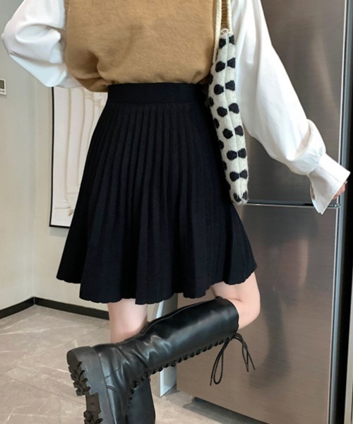 Miniministore(ミニミニストア)の「プリーツスカート 編み レディース 韓国(スカート・レディース・ベージュ/アイボリー/ブラック・FREE)」の12枚目の写真