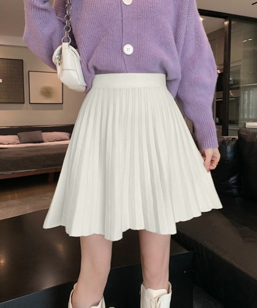Miniministore(ミニミニストア)の「プリーツスカート 編み レディース 韓国(スカート・レディース・ベージュ/アイボリー/ブラック・FREE)」の17枚目の写真