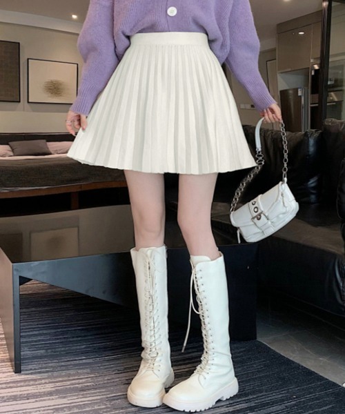 Miniministore(ミニミニストア)の「プリーツスカート 編み レディース 韓国(スカート・レディース・ベージュ/アイボリー/ブラック・FREE)」の14枚目の写真
