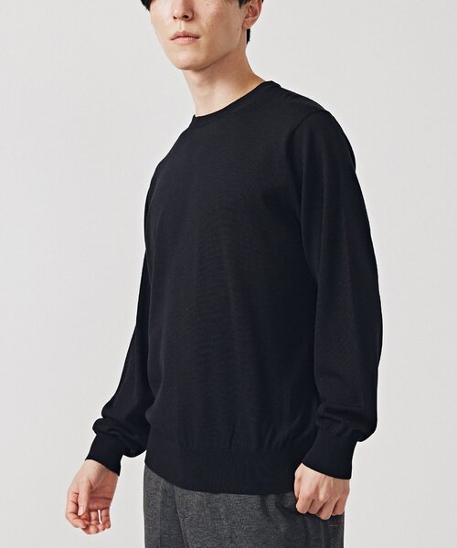 EDIFICE（エディフィス）の「14ゲージ シルクミックス プレーティング クルーネックニット（ニット/セーター・メンズ・ブラック/ブラウン/ブルー・SMALL/MEDIUM/LARGE）」の2枚目の写真