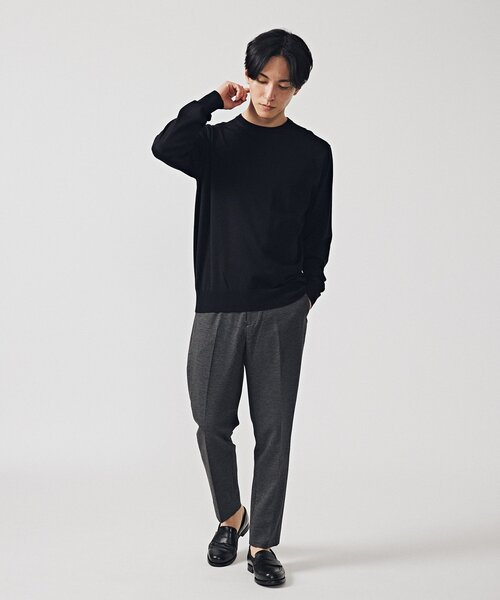 EDIFICE（エディフィス）の「14ゲージ シルクミックス プレーティング クルーネックニット（ニット/セーター・メンズ・ブラック/ブラウン/ブルー・SMALL/MEDIUM/LARGE）」の6枚目の写真