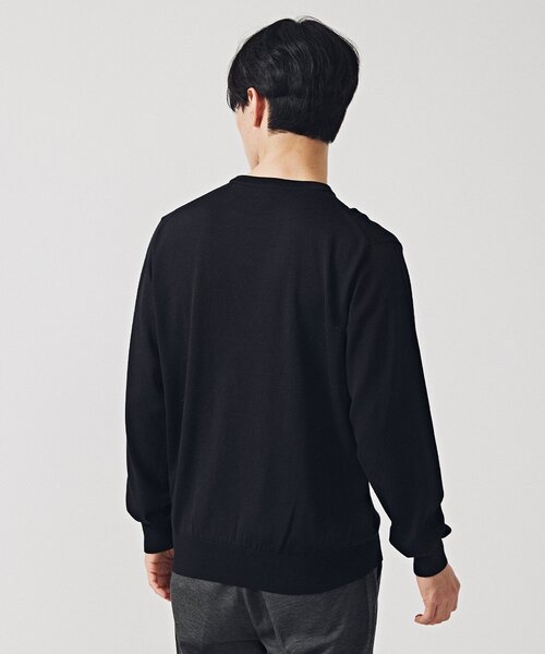 EDIFICE（エディフィス）の「14ゲージ シルクミックス プレーティング クルーネックニット（ニット/セーター・メンズ・ブラック/ブラウン/ブルー・SMALL/MEDIUM/LARGE）」の4枚目の写真
